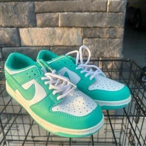 Nike Teal and White Low-Top Sneakers